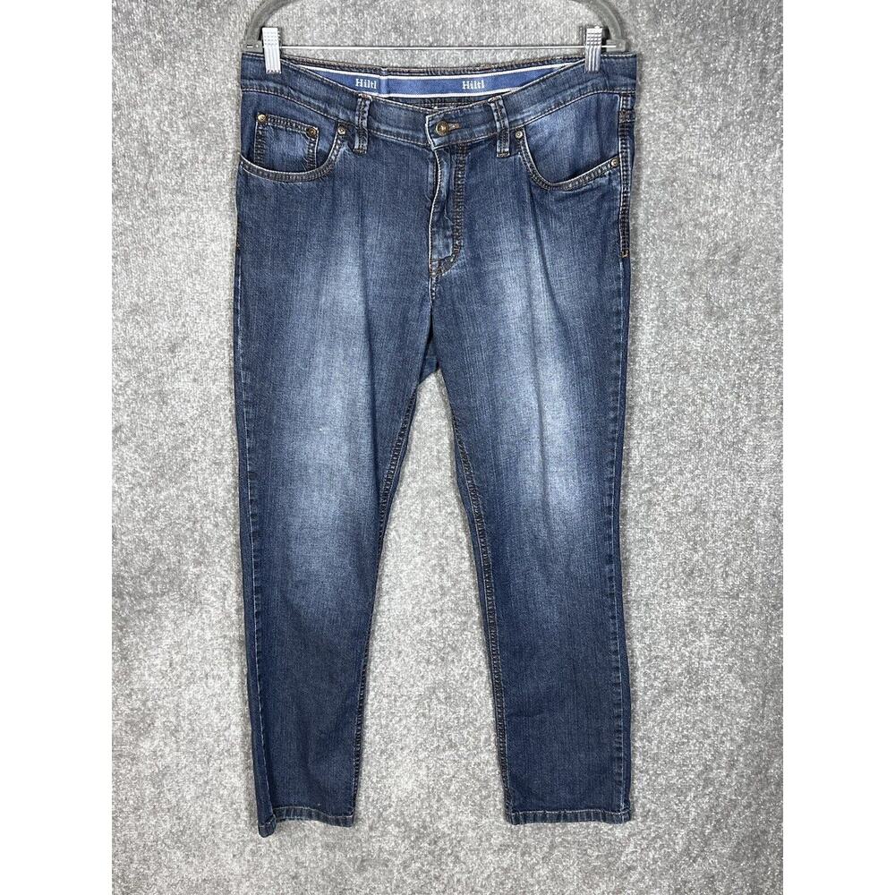 Hiltl The Ultimate‎ Trouser Jeans Mens Size 34x30 Blue Straight Leg 5 Pocket